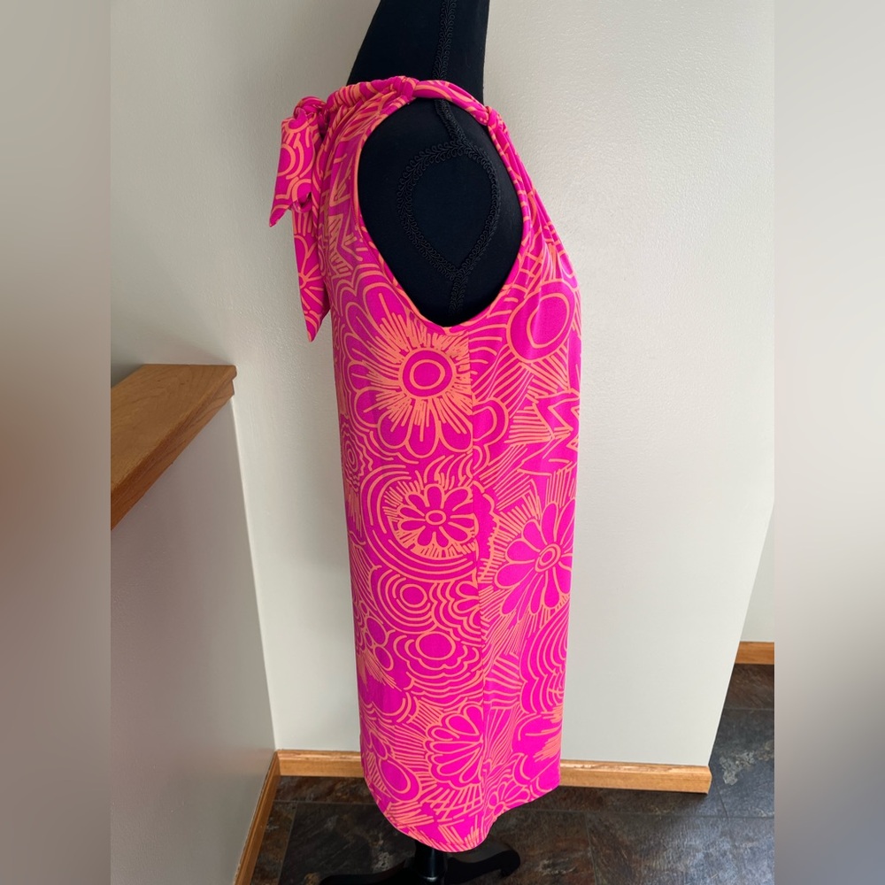 New Trina Turk pink Juju halter neck mini resort ready shift dress. Size XS - Picture 4 of 9